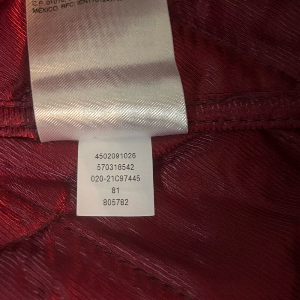 Chico’s Long Quilted Animal Print Midi Coat Shimmer Burgundy Size 3 XL 16-18 - Picture 8 of 9